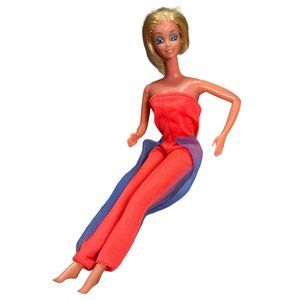 1966 VTG Blinking Mattel Barbie Doll Taiwan with VTG Barbie Jumpsuit #2221